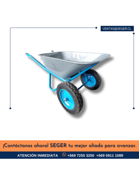 CARRETILLA CONCRETERA 90L – 02 RUEDAS DE PVC MACIZA