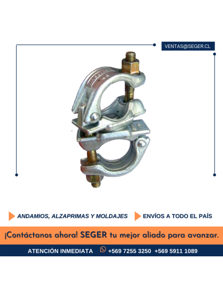 ABRAZADERA GIRATORIA 48X48 FORJADA CINCADA EN 74