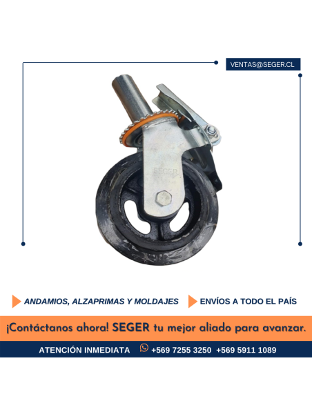 RUEDA STD 6″ GIRATORIA CON FRENO