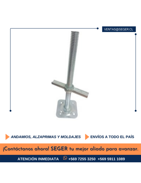 TORNILLO NIVELADOR 38X500MM GALVANIZADO